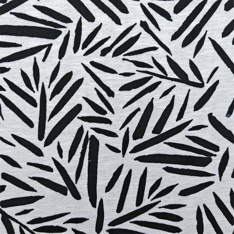 Printed Slub Interlock Knit Fabric